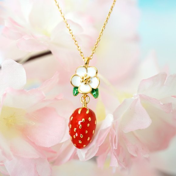 Kate Spade Picnic Perfect Strawberry Mini Pendant Necklace - Picture 9 of 11